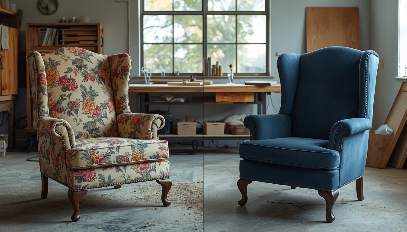 Перетяжка кресел и пуфиков в Красноярске