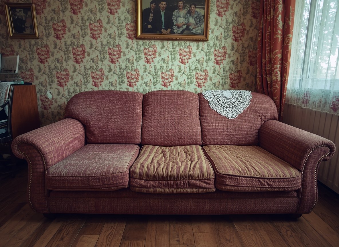 История перетяжки дивана в Красноярске - до