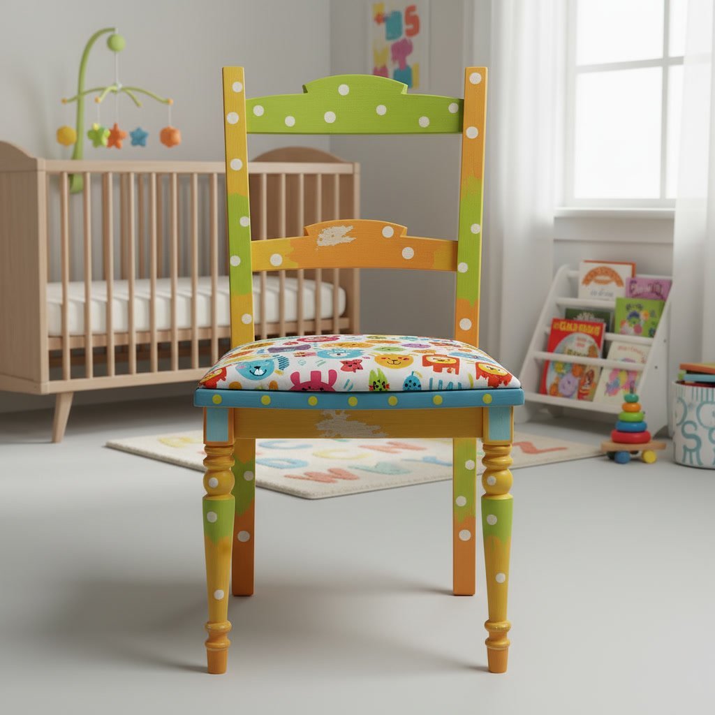 Детские стульчики для детского сада после перетяжки
